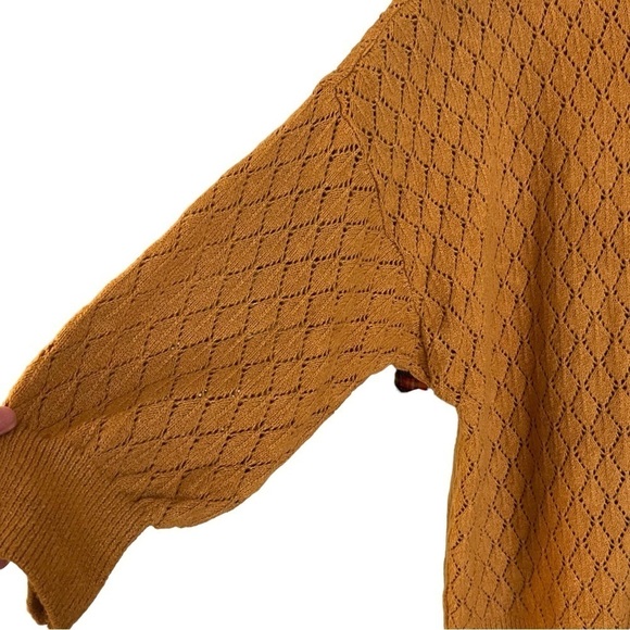 Wonderly Indian Gold Sweater Mock Turtleneck Balloon Sleeves Tunic Length Sz L - Picture 8 of 11